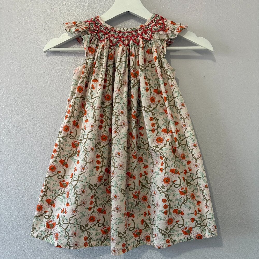 Gill & Nya Girls Floral Smocked Dress | Size 120cm (Approx 5–6Y)